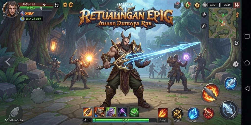 Tangkapan layar gameplay HAO788 menampilkan aksi seru dalam pertarungan RPG.