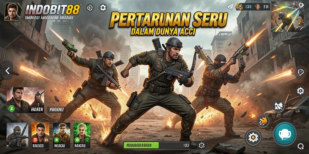 Tampilan seru pertarungan di game INDOBIT88