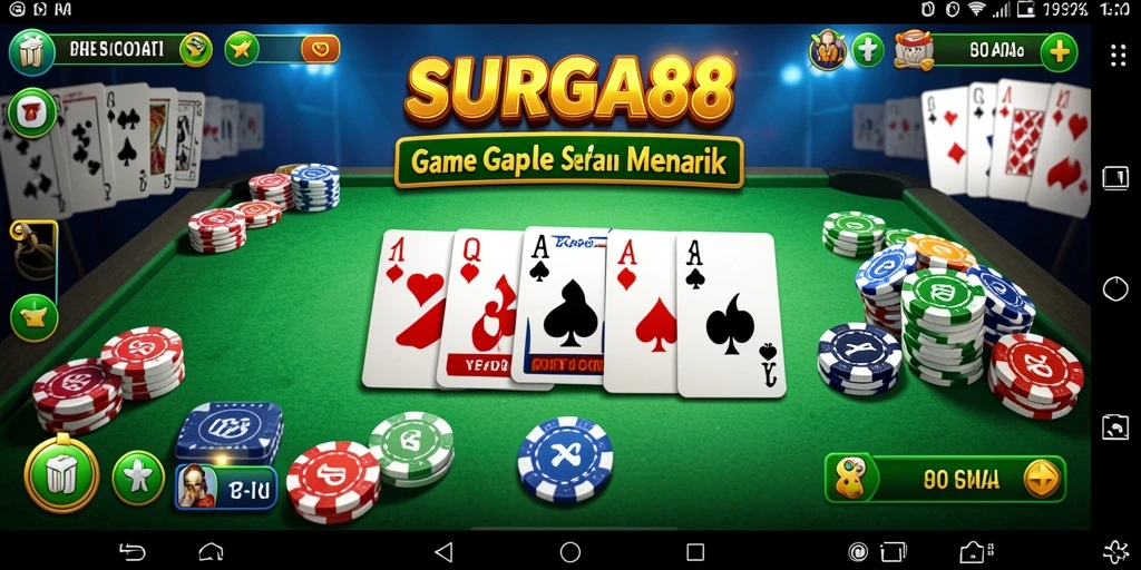 Screenshot gameplay SERU dari SURGA88 yang menggambarkan keseruan gaple.